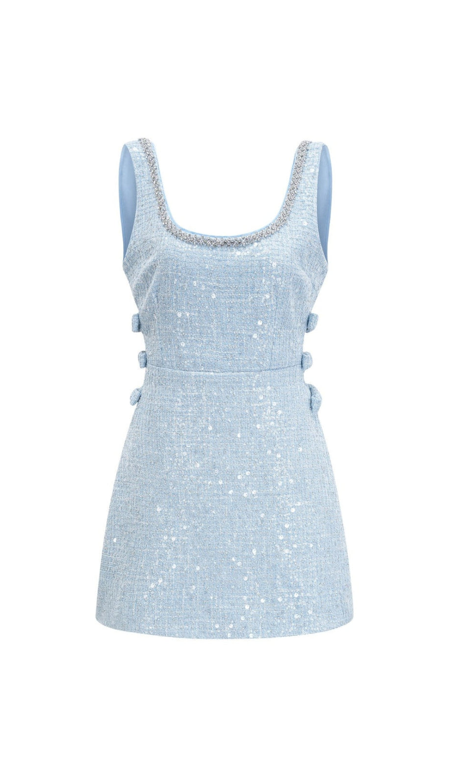 MINI ABITO BLU CON TAGLI BOUCLE