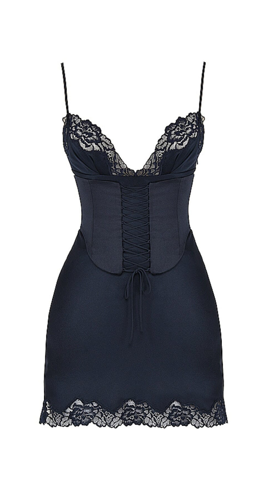 SATIN CORSET SLIP MINI DRESS