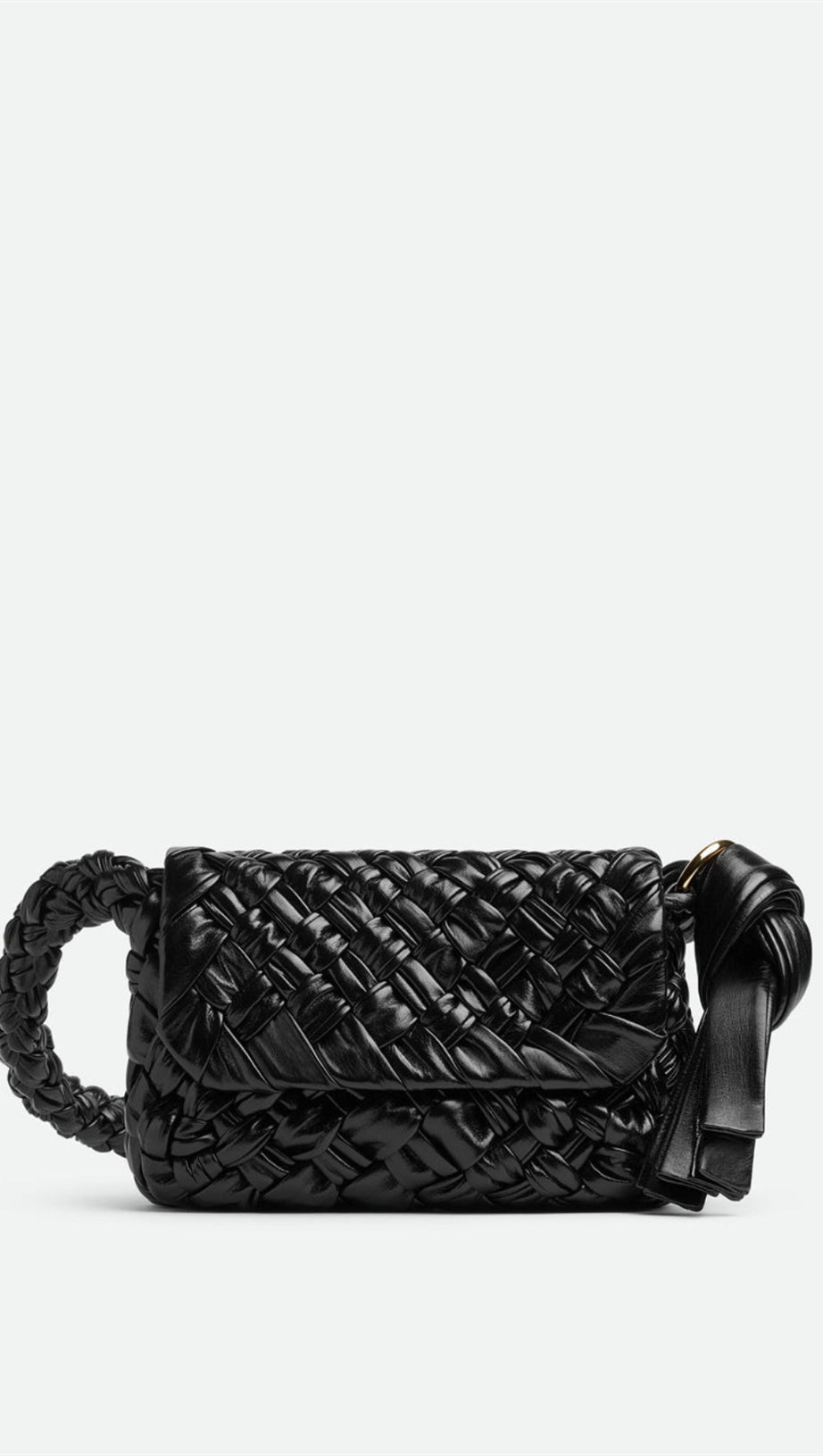 GIANA WEAVE SHOULDER BAG - BLACK
