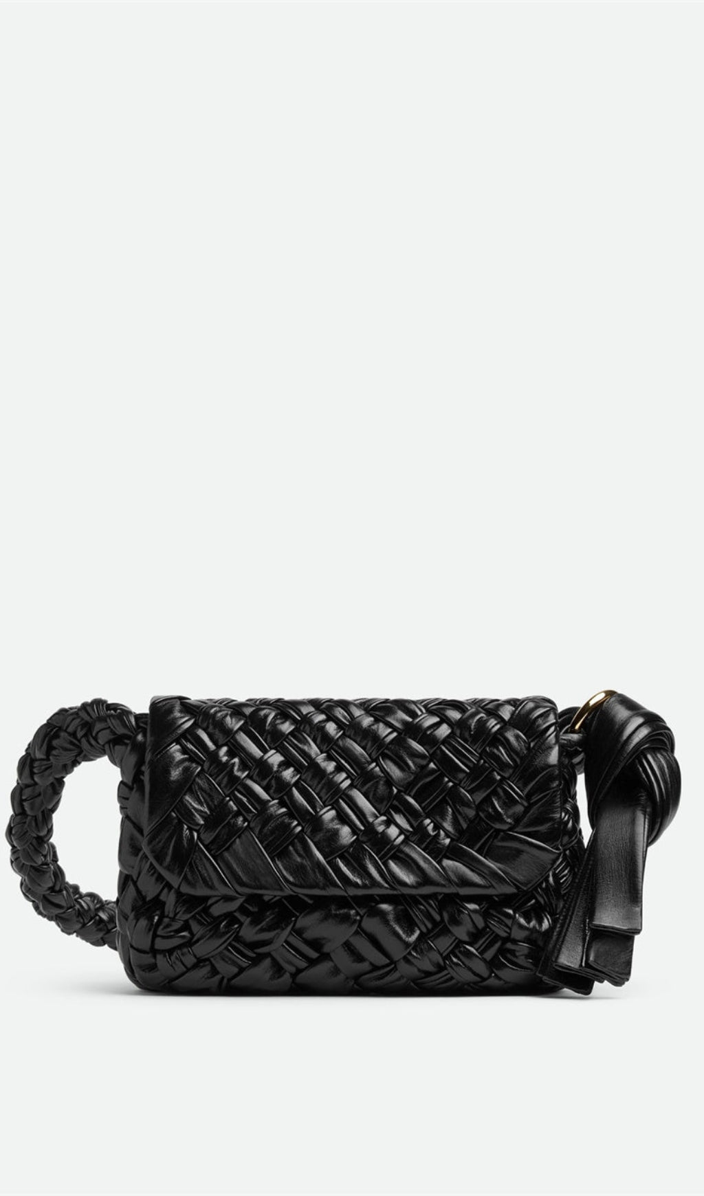 Giana Weave Shoulder Bag - Black