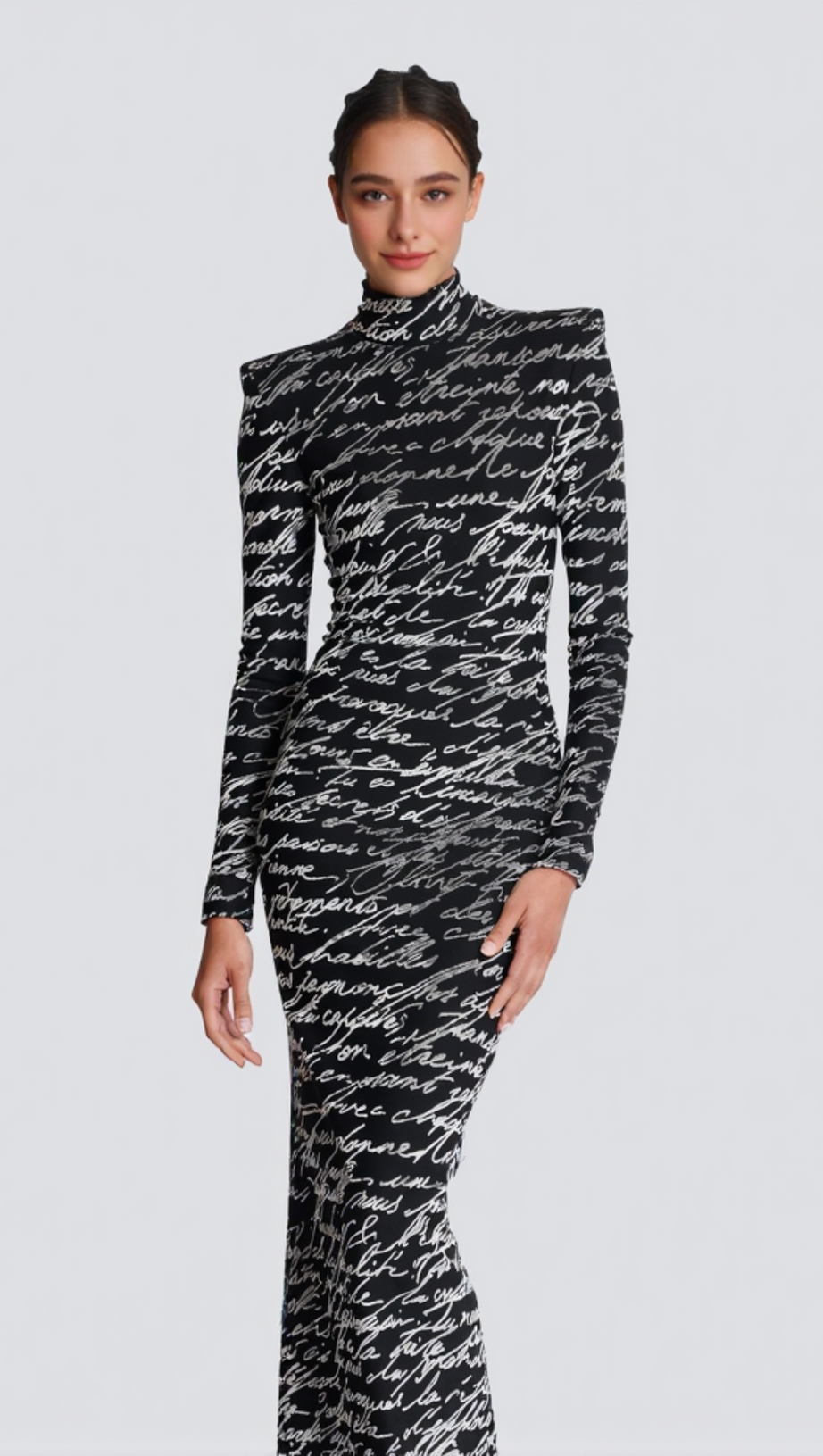 BEXLEY PRINT VELVET LONG SLEEVE MAXI DRESS