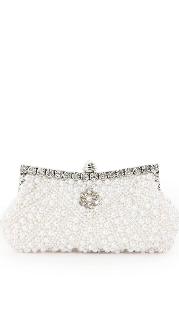 AIIZIE HLASA PEARLS DIAMANTE CLUTCH - product image