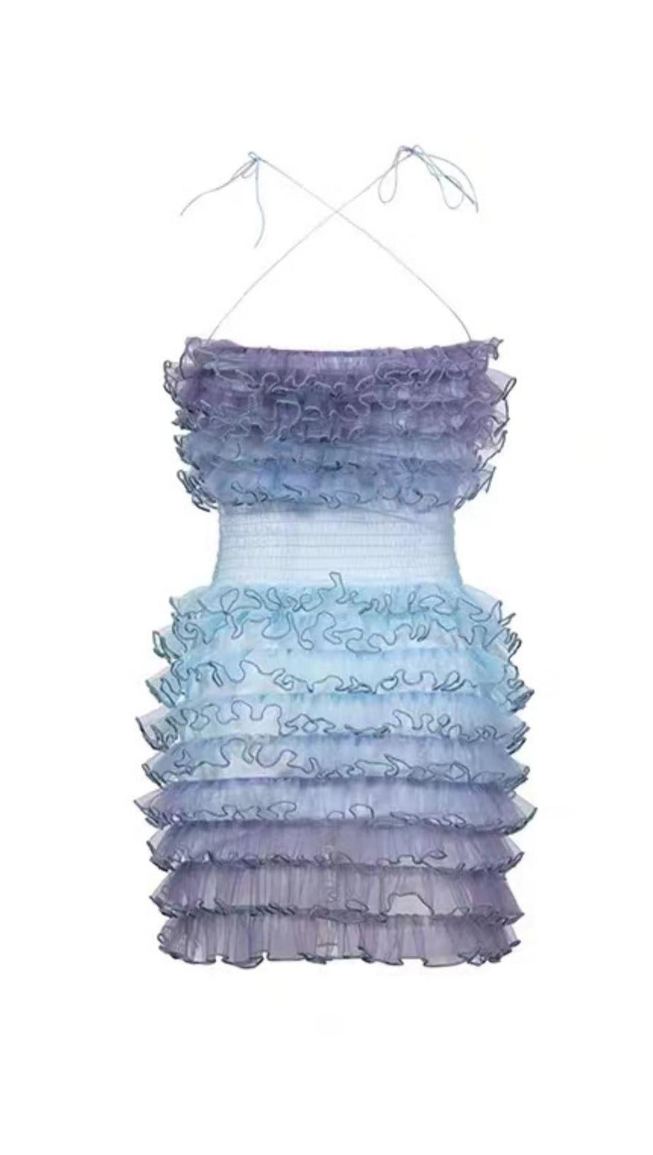 STRAPLESS LACE LAYERED MINI DRESS