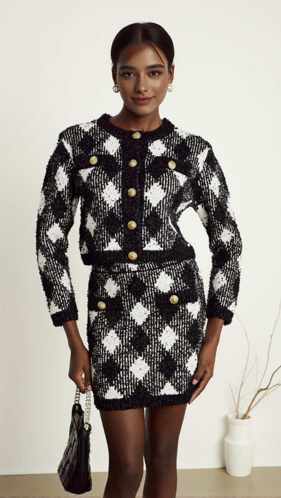 MINIGONNA IN TWEED A QUADRETTI