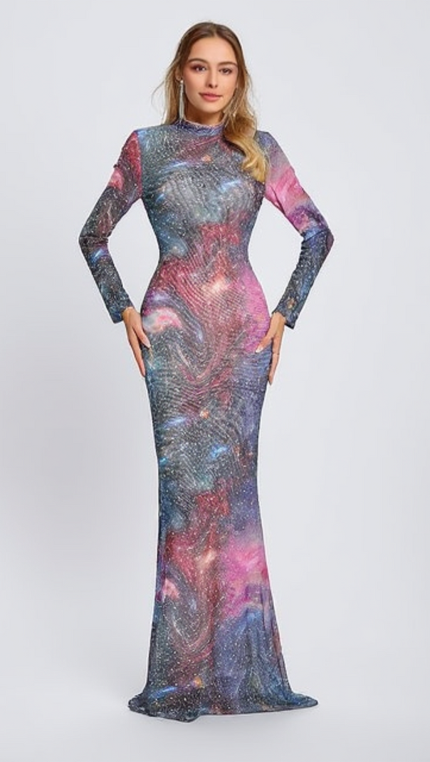 AIIZIE PRINTED HOT DRILL MAXI DRESS - product image