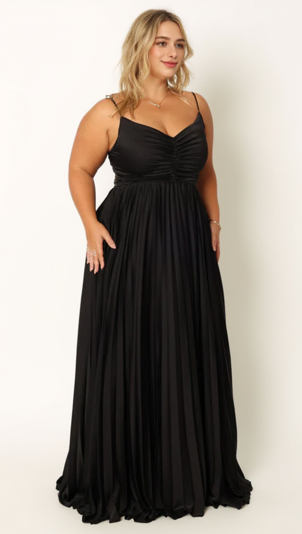 AIIZIE NAIRA PLEATED MAXI DRESS IN BLACK - product image