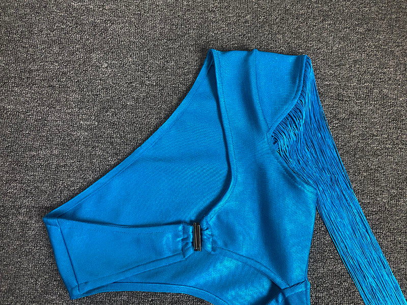 ASYMMETRIC TASSEL BANDAGE DRESS