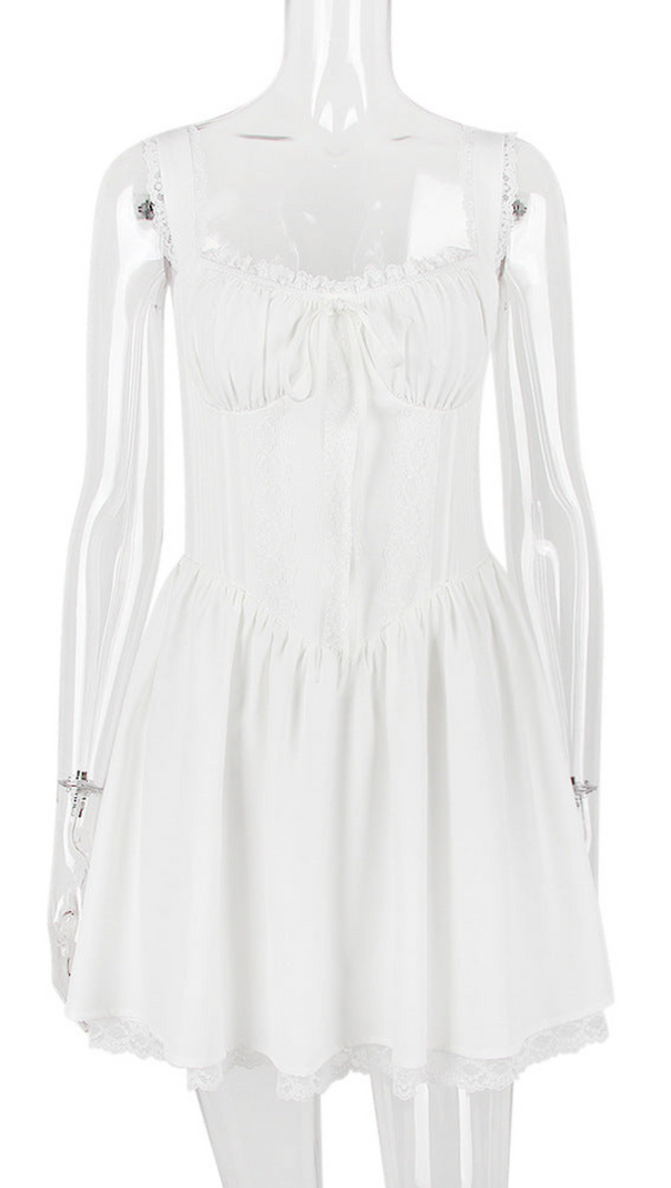 AIIZIE LACE CORSET MINI DRESS IN WHITE - product image