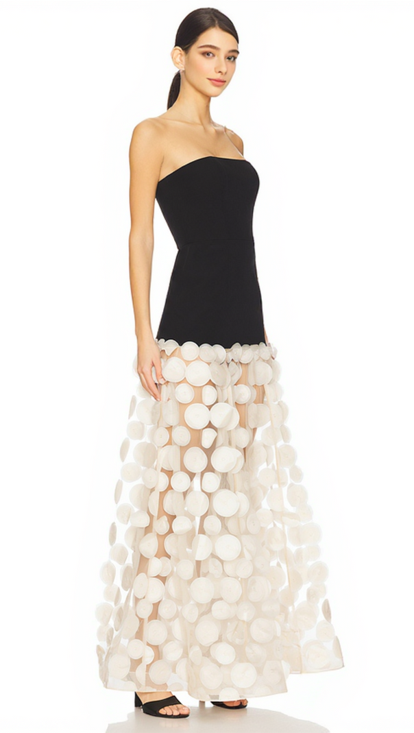 AIIZIE NODIN STRAPLESS DOT MESH MAXI DRESS - product image