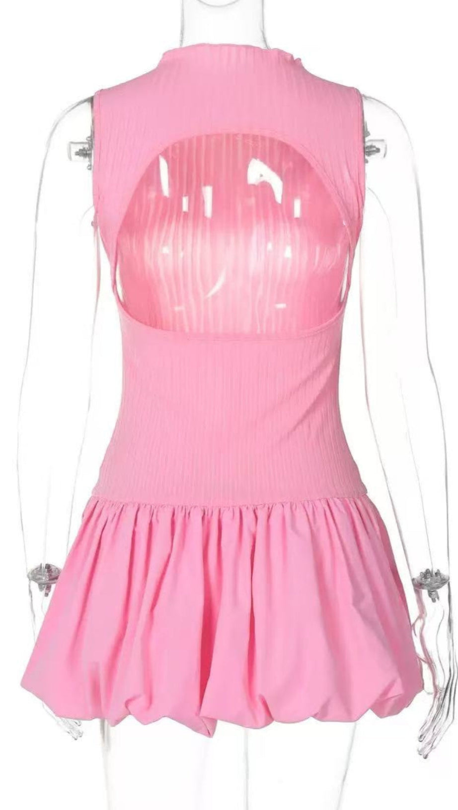BACKLESS BUBBLE MINI DRESS
