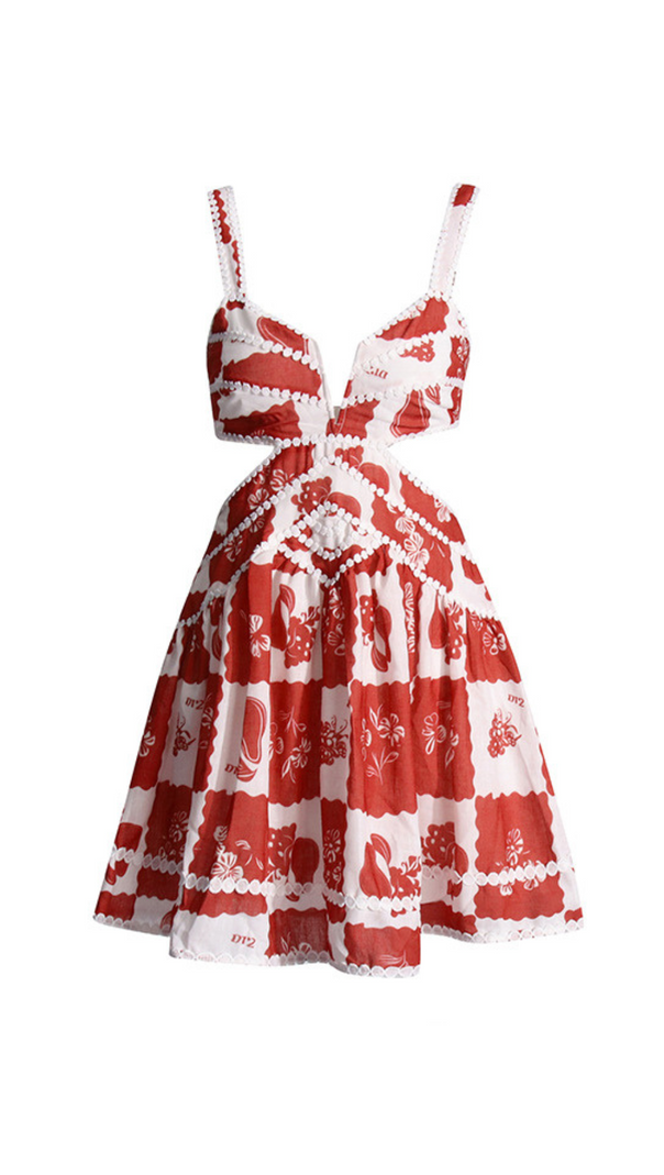 AIIZIE MULTICOLOR PRINT HOLLOW OUT IN DRESS - product image