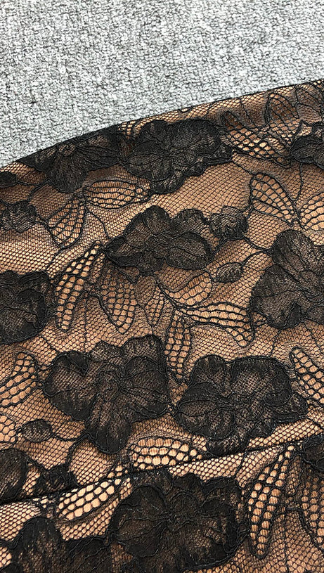 CARLIN LAYER LACE MAXI DRESS IN BLACK