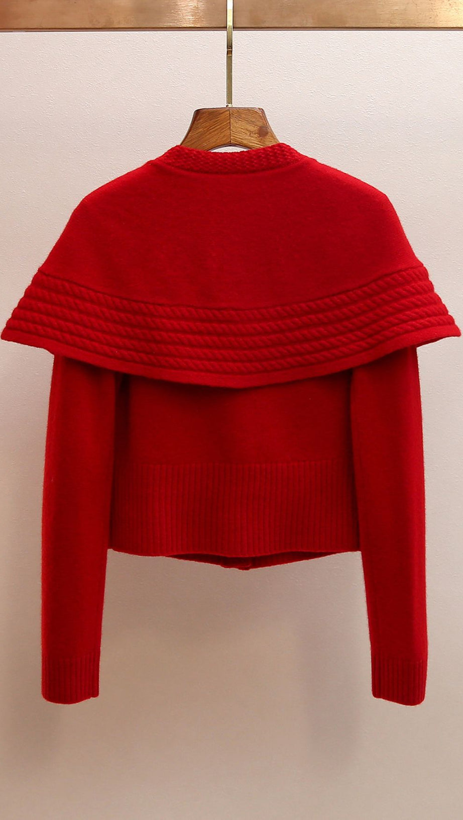 Jadyn Red Bow Cape Sweater Cardigan - Chic & Cozy Statement Knit for Women
