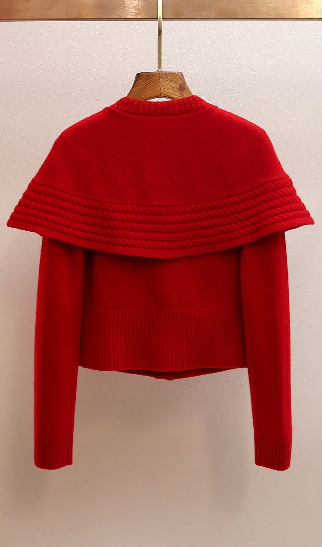 Jadyn Red Bow Cape Sweater Cardigan - Chic & Cozy Statement Knit for Women