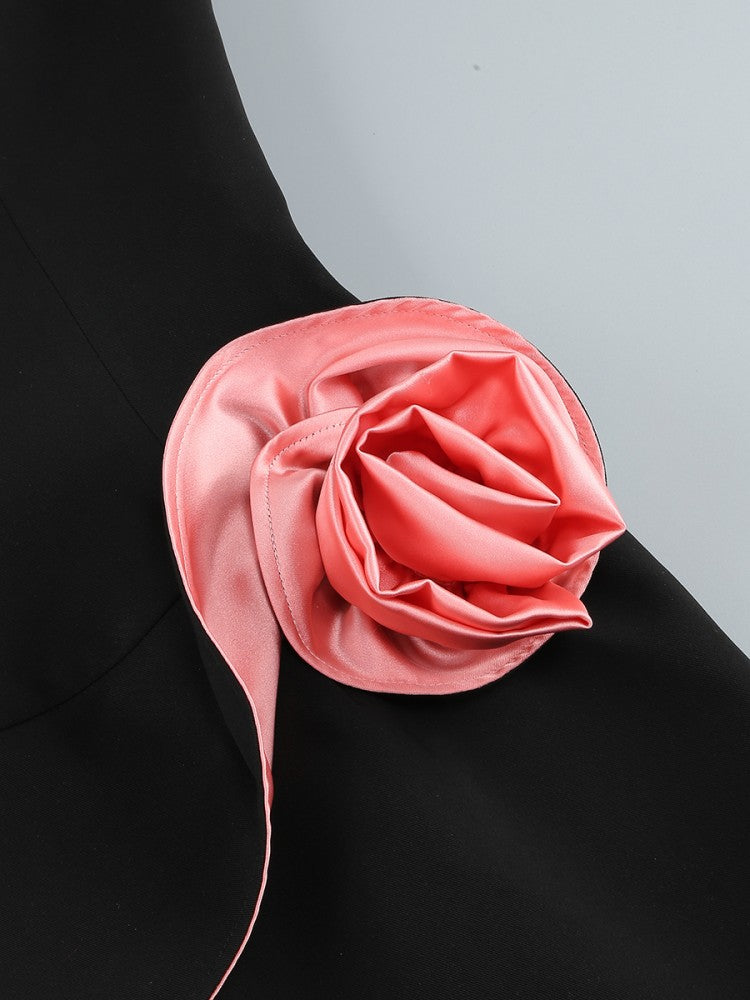 AIIZIE CAROLINE ROSETTE-DETAILED MINI DRESS IN BLACK - product image