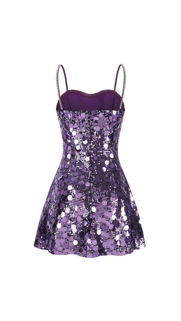AIIZIE ISABELA PURPLE SEQUIN MINI DRESS - DAZZLING PARTY GLAM - product image