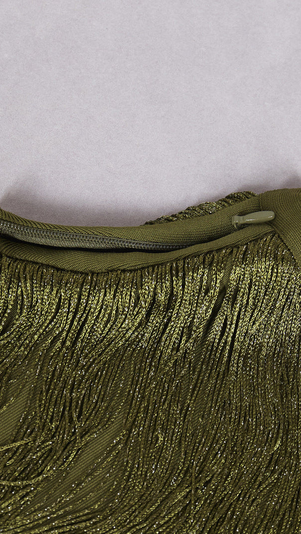 AIIZIE HORATIA TASSEL TWO-PIECE SET | ELEGANT TEXTURED SATIN ENSEMBLE - product image