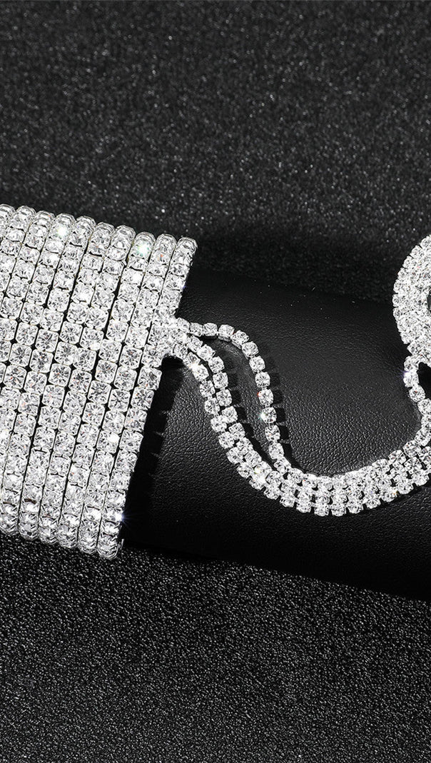 AIIZIE DEDRICK MULTI-LAYER RHINESTONE INTERFINGER BRACELET - product image