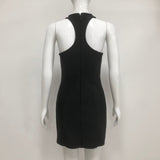 Sleeveless collarless bandage mini dress in black