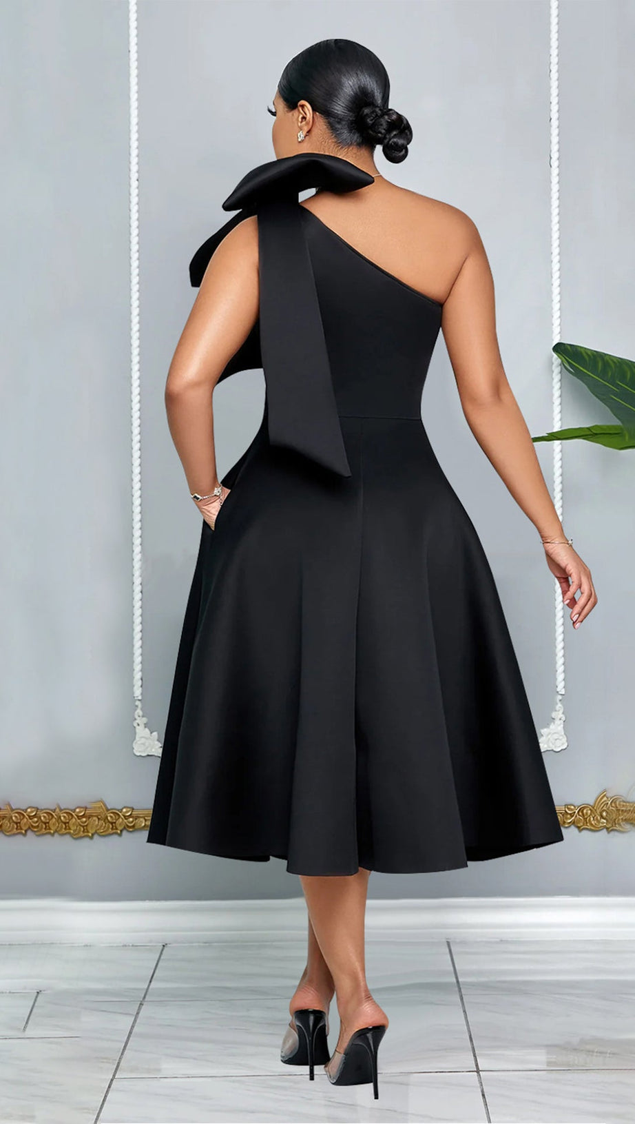 ARABELLE BOW MIDI DRESS