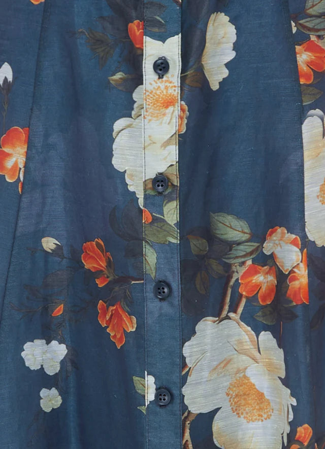AIIZIE PEAR BLOSSOM PRINT BUTTERFLY SLEEVE MIDI DRESS - product image