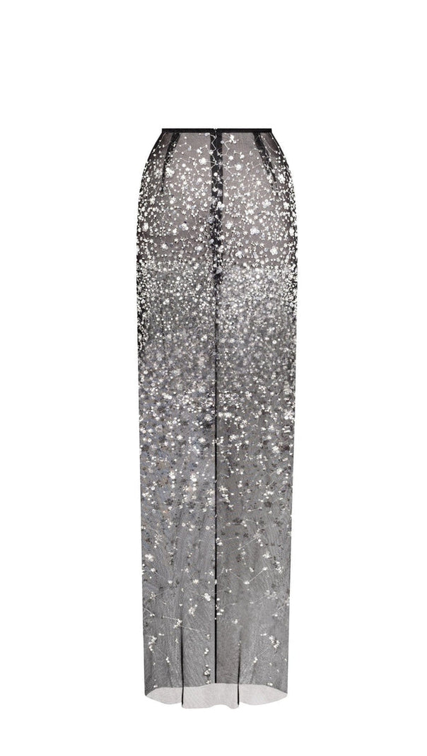 AIIZIE HAZEL CRYSTAL-COVERED STRAPLESS BLACK MAXI DRESS - product image