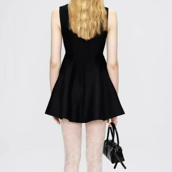 DARAY BLACK LACE SLEEVELESS MINI DRESS