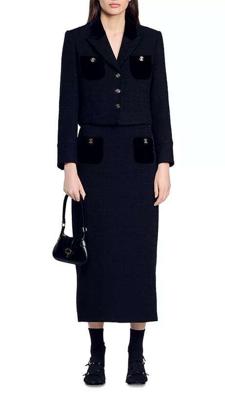 VIC CROPPED BLAZER IN BLACK