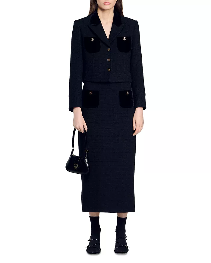 AIIZIE VIC CROPPED BLAZER IN BLACK - product image