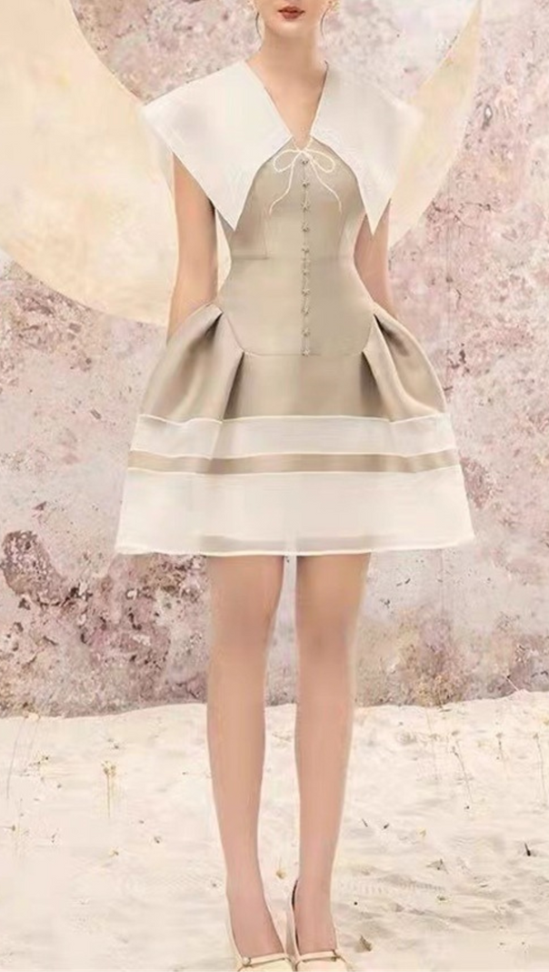 AIIZIE SLEEVELESS BACKLESS EMBROIDERY LACE MINI DRESS - product image