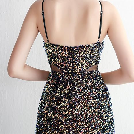 MARIAN CHARCOAL CUTOUT SEQUINS HALTER MAXI DRESS