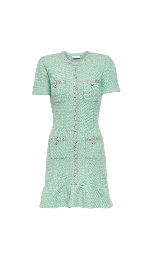 AIIZIE MINT SEQUIN KNIT MINI DRESS - product image