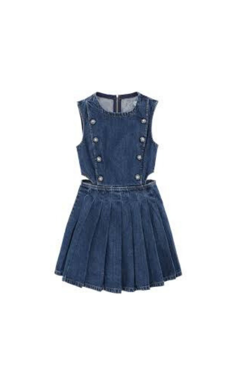 BLAUES DENIM-MINIKLEID MIT CUT-OUTS 