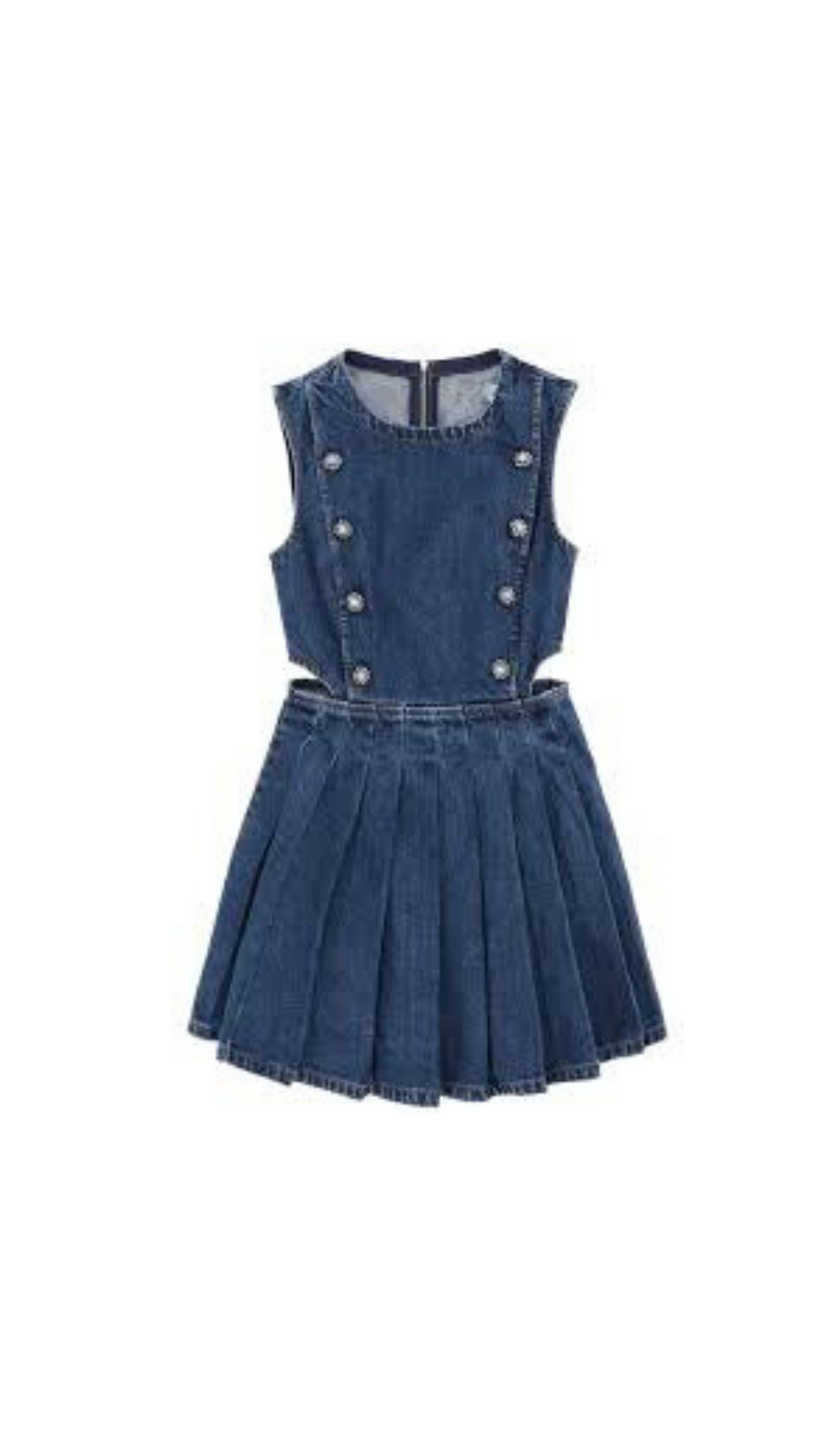 BLUE DENIM CUT-OUT MINI DRESS