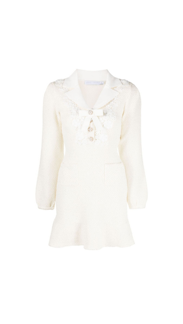 AIIZIE CREAM SEQUIN KNIT MINI DRESS - product image