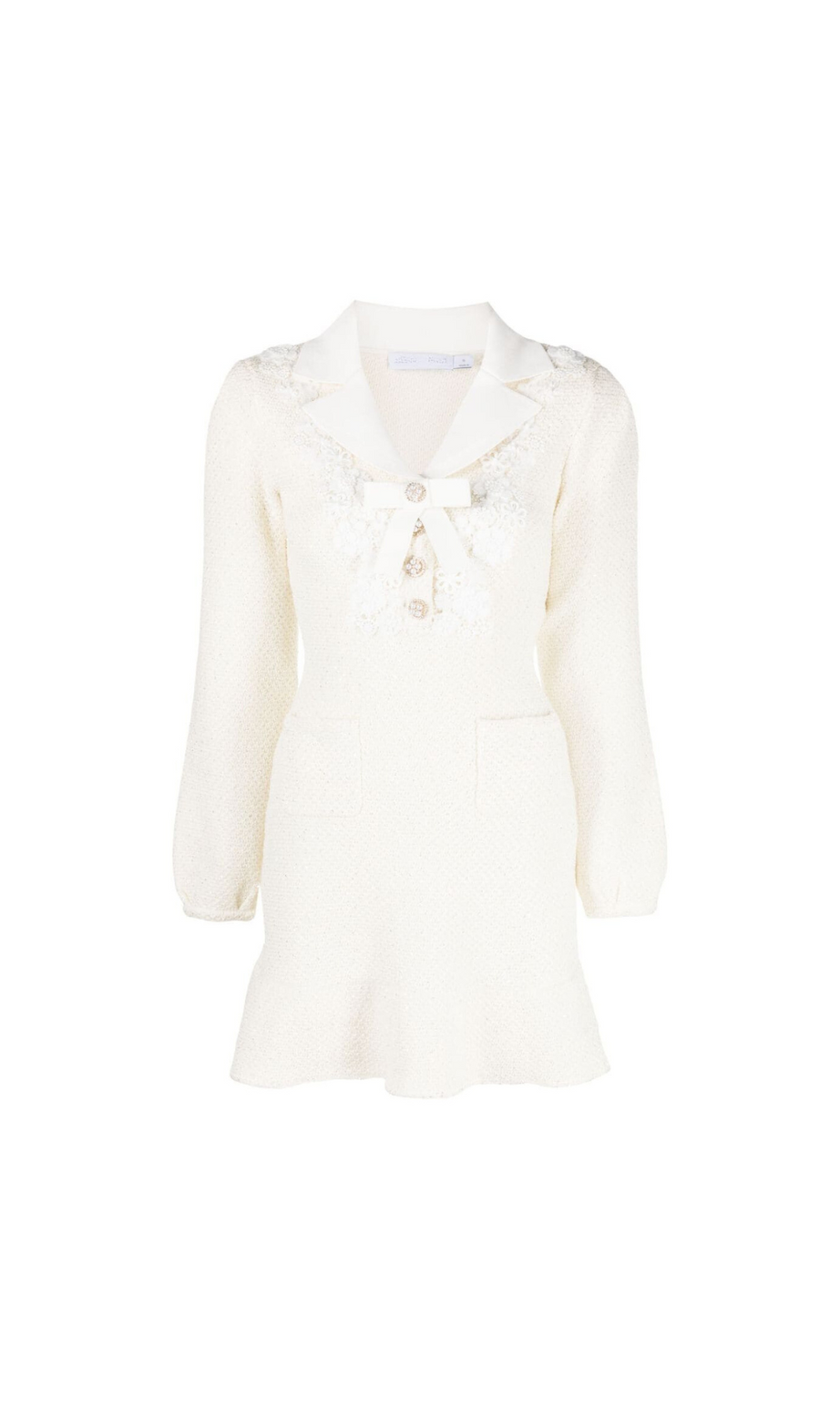 CREME PAILLETTEN-STRICK-MINIKLEID 