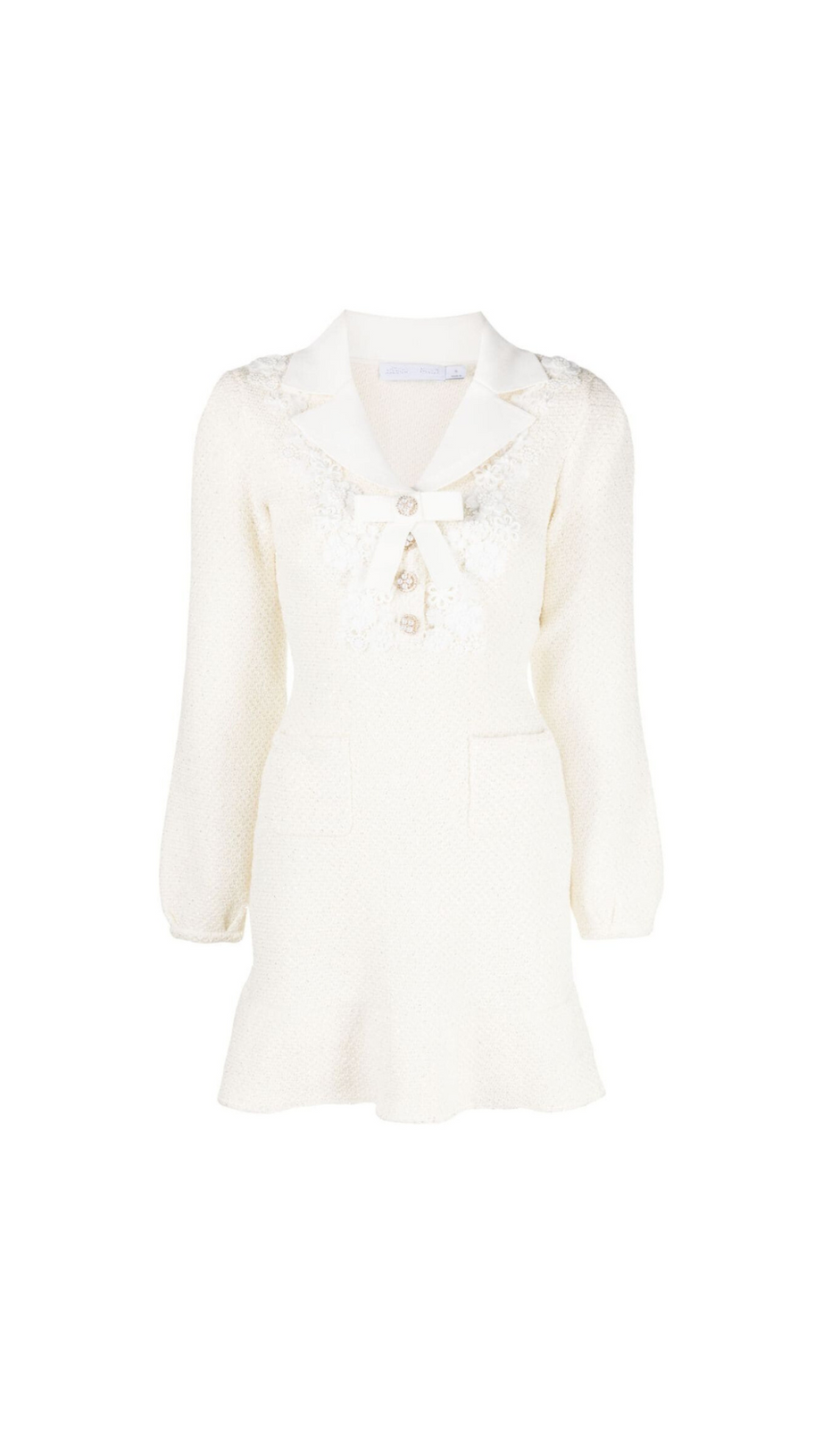 CREAM SEQUIN KNIT MINI DRESS