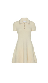 CREAM SOFT KNIT MINI DRESS