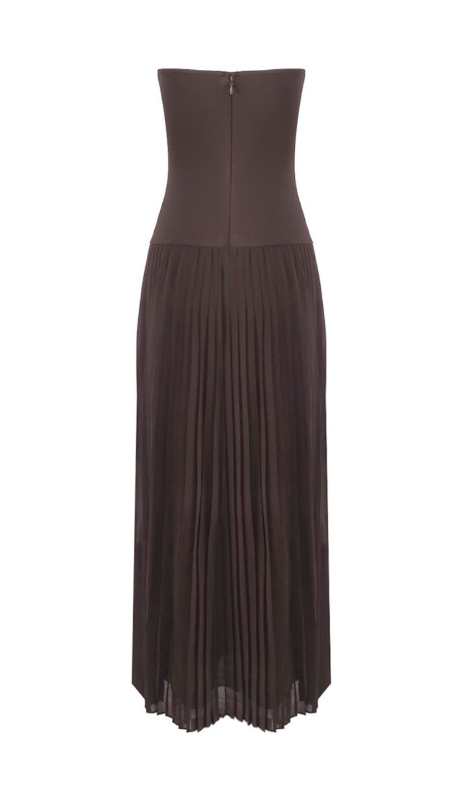 ISOKE STRAPLESS MAXI DRESS WITH CONTRAST SWEETHEART NECKLINE