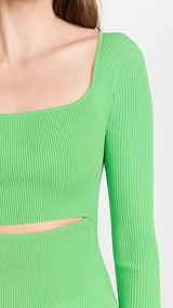 tiffany long sleeve cutout cocktail dress in green