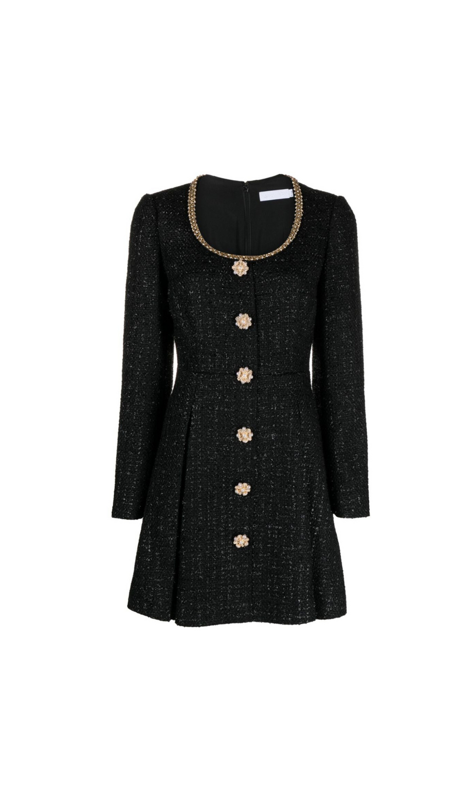 SCHWARZES BOUCLÉ-MINIKLEID