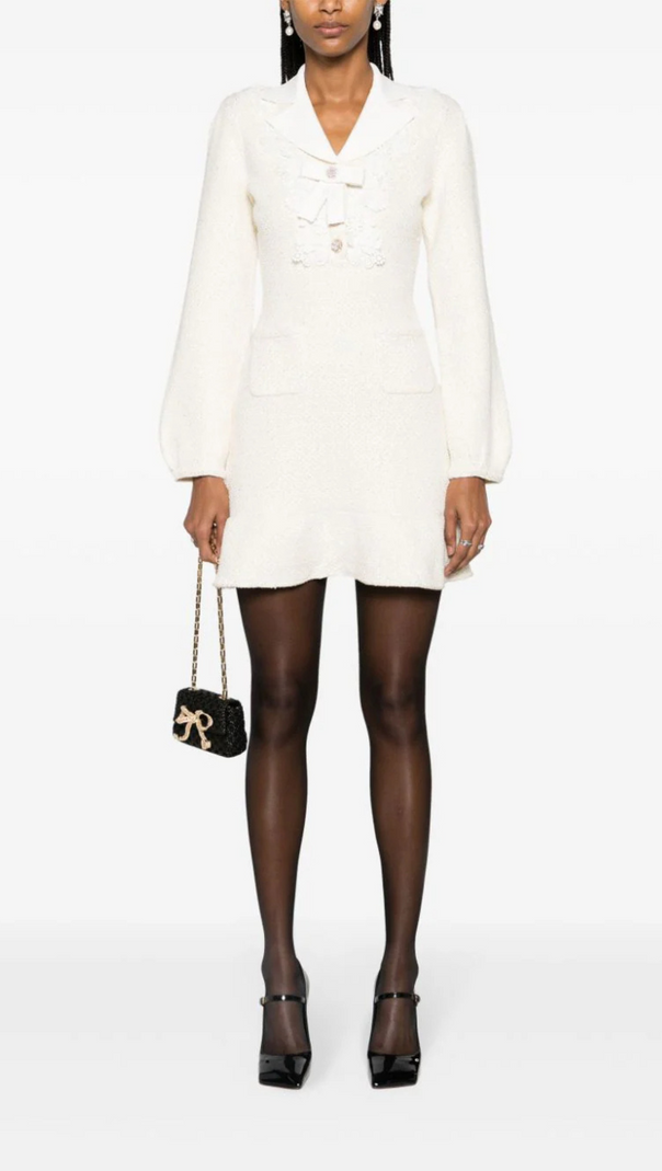 AIIZIE CREAM SEQUIN KNIT MINI DRESS - product image