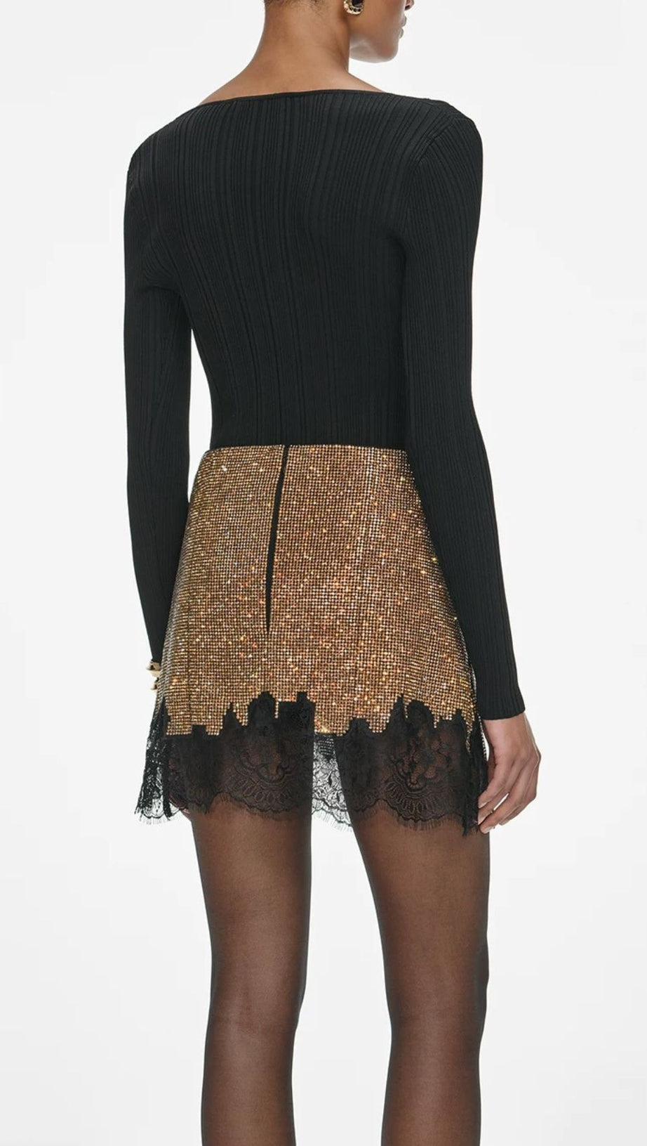 Janeth Diamond Lace Mini Skirt - Dazzling Sparkle & Chic for Nights Out