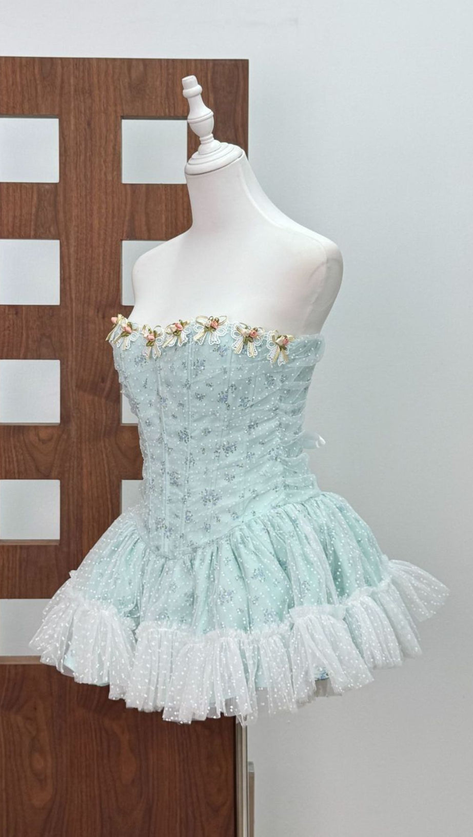 Jaylynn Blue Floral Corset Mini Dress: Whimsical Romance Meets Edgy Chic