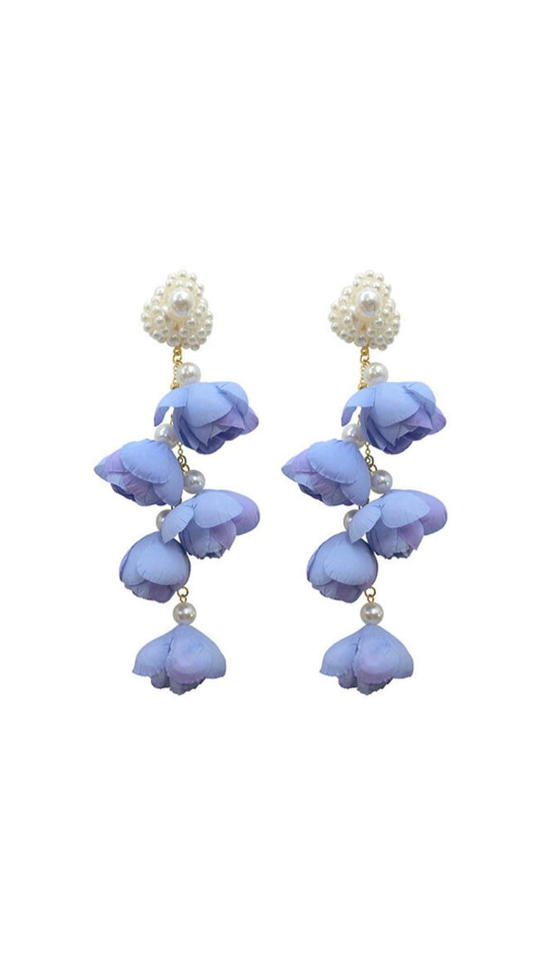 AIIZIE ALEJANDRA ROMANTIC LAVENDER PEARL FLOWER DANGLE EARRINGS - product image