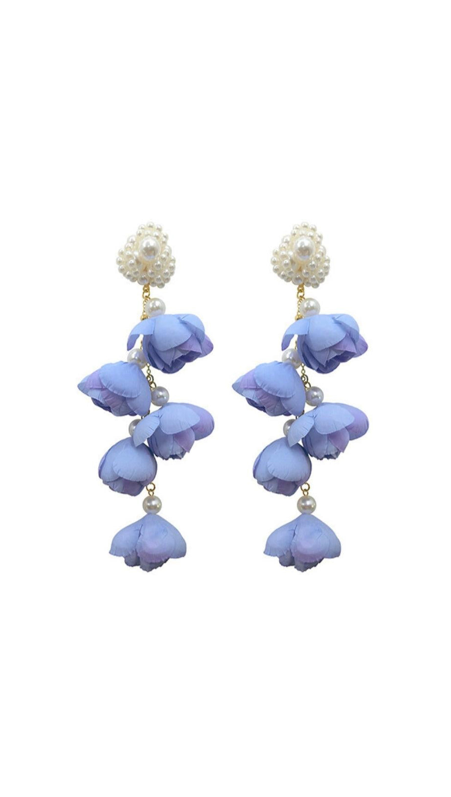 ALEJANDRA ROMANTIC LAVENDER PEARL FLOWER DANGLE EARRINGS