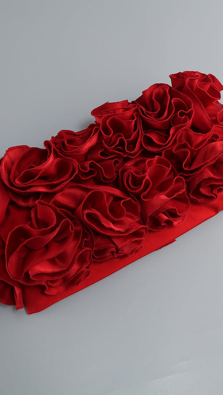 CLEGG RED CORSET FLOWER TWO-PIECE SET