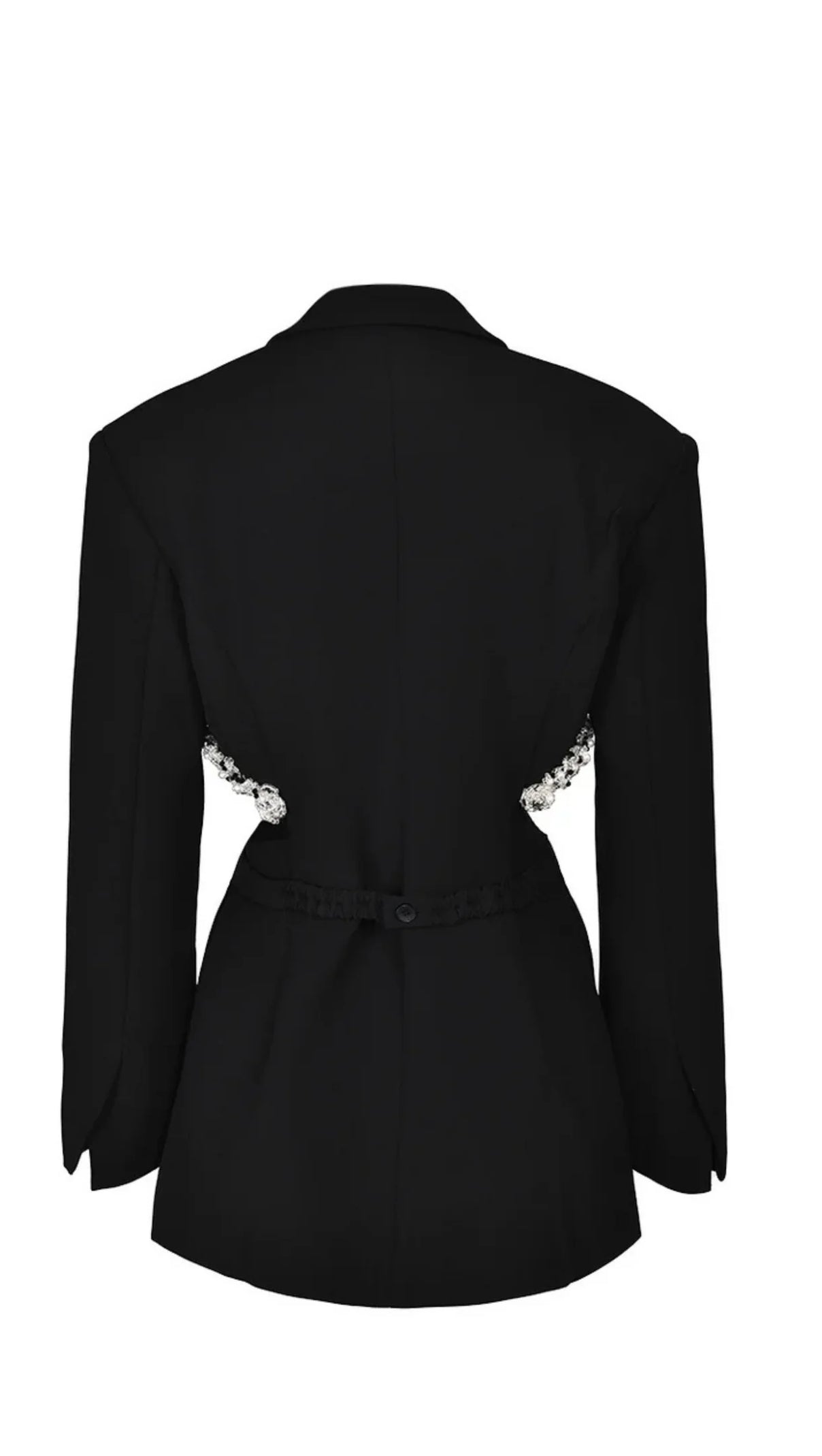 AIIZIE CRYSTAL-EMBELLISHED CUT OUT BLAZER DRESS IN BLACK - product image