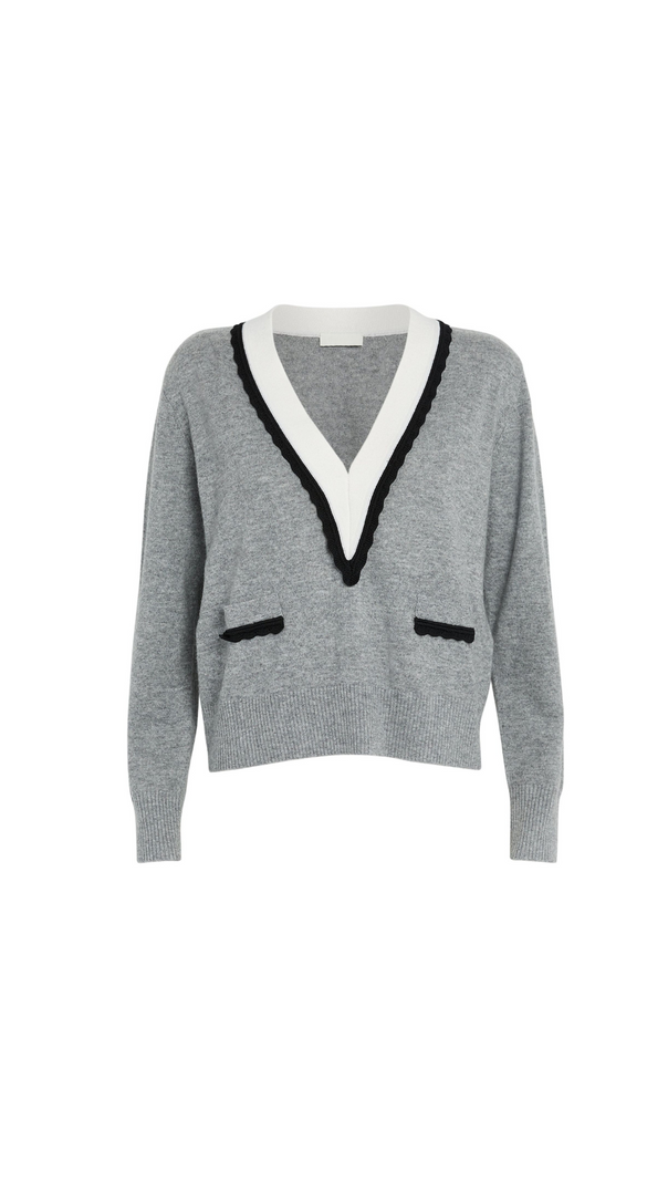 AIIZIE TWO TONE TRIM SWEATER - product image