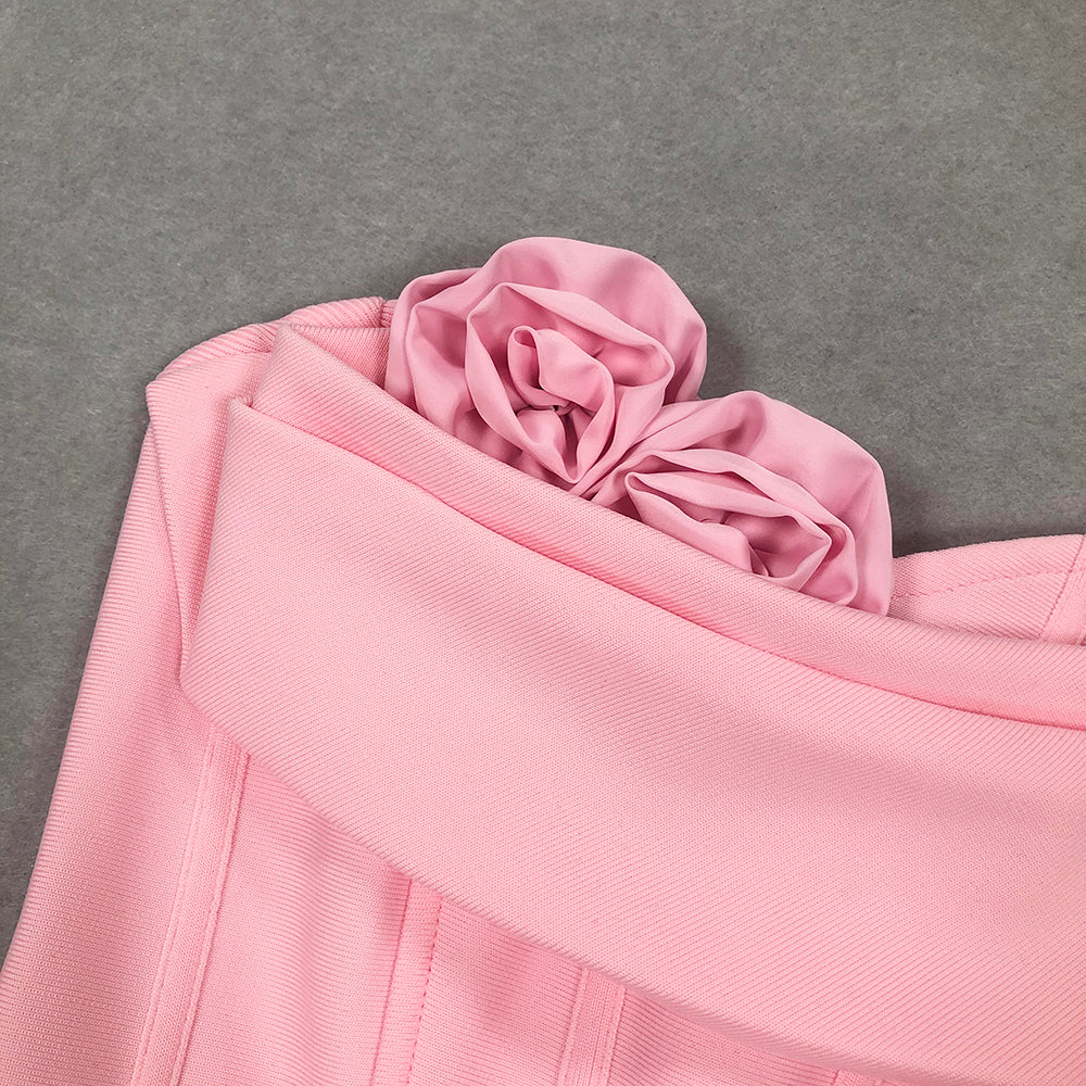 AIIZIE OFF-SHOULDER FLOWER MAXI DRESS IN BLUSH - product image
